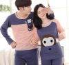 The new couple pajama set, long-sleeved and long-pants cartoon home wear set, is casual and comfortable Specification image